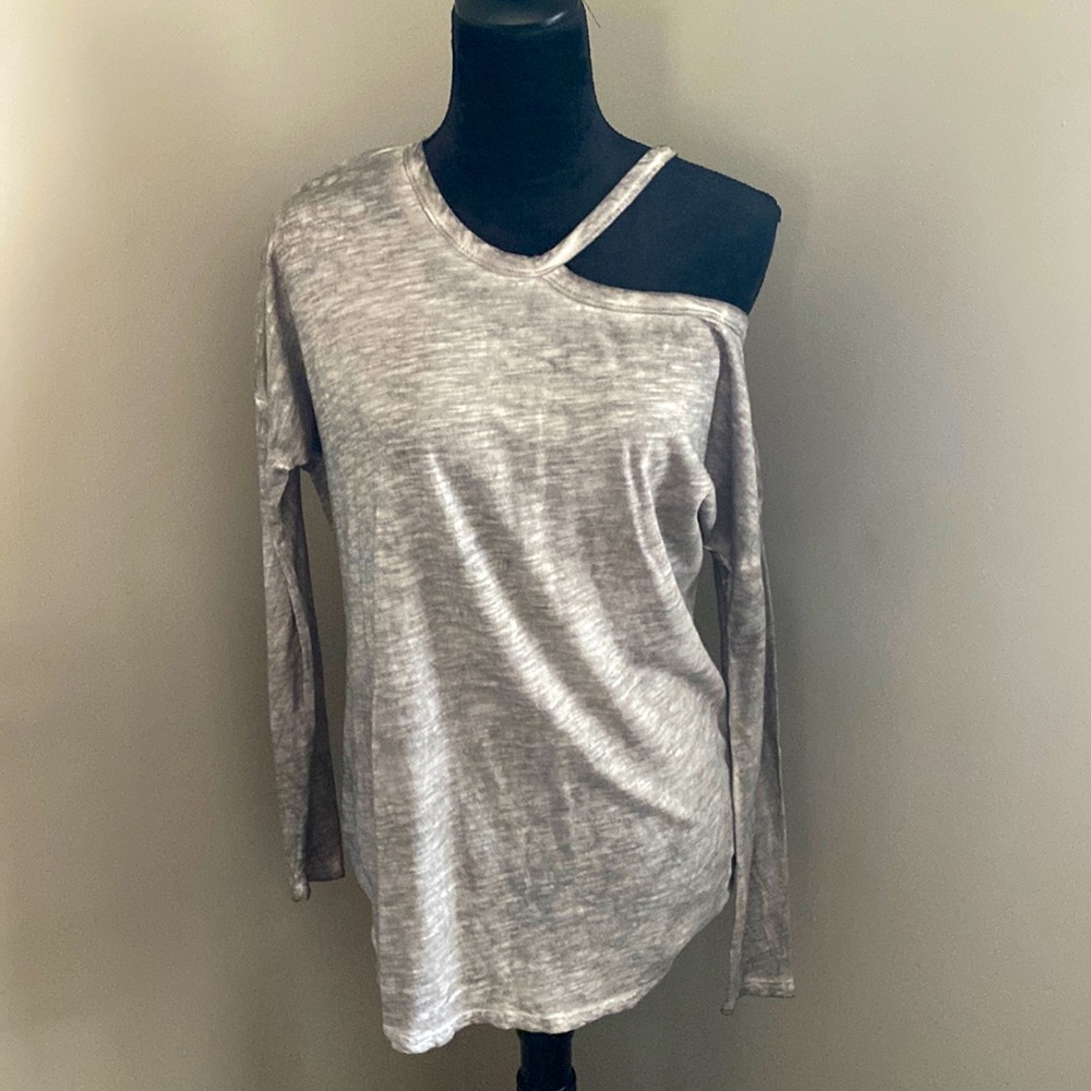 Gray off shoulder top